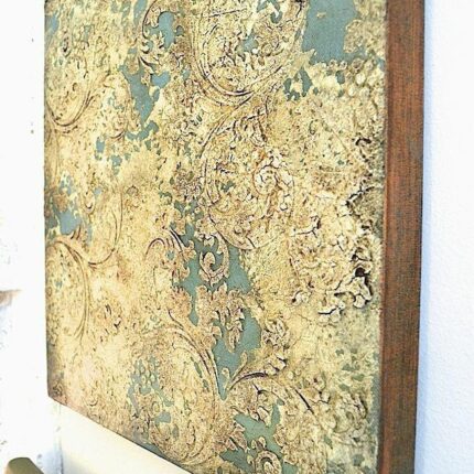 Patina wall decor with gold leaf Customizable size, dimensions, and design