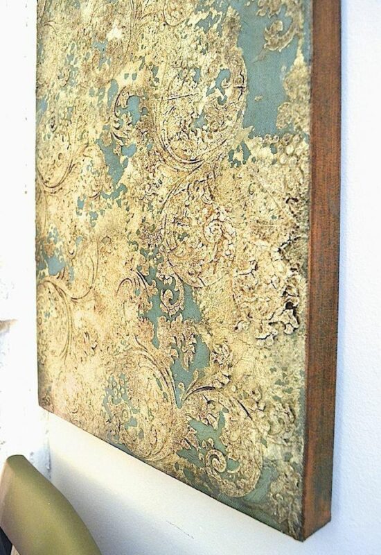 Patina wall decor with gold leaf Customizable size, dimensions, and design